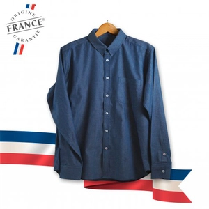 Chemise Denim avec poche poitrine Origine France Garantie personnalisable