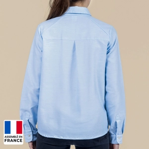 Chemise femme Oxford unie coupée et confectionnée en France personnalisable