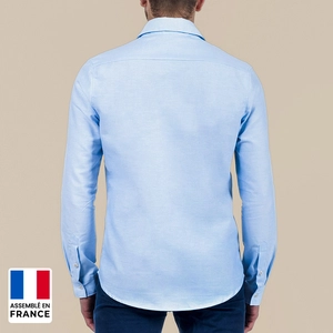 Chemise homme Oxford unie coupée et confectionnée en France personnalisable