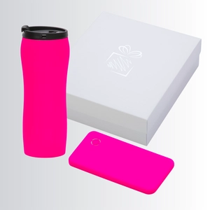 Coffret avec mug isotherme 450 ml et powerbank 4000 mAh personnalisable