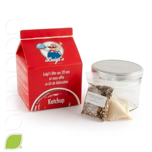 Coffret gastronomique DIY ketchup avec bocal personnalisable