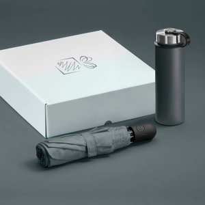 Coffret personnalisable avec mug isotherme 650 ml et parapluie automatique personnalisable