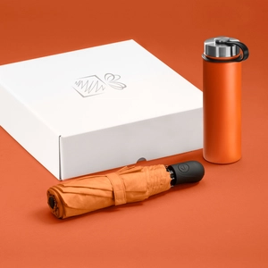 Coffret personnalisable avec mug isotherme 650 ml et parapluie automatique personnalisable