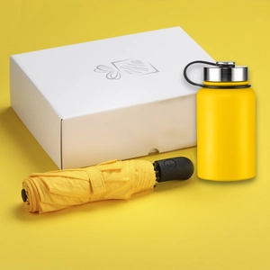 Coffret personnalisable avec thermos repas 600 ml et parapluie automatique personnalisable