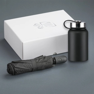 Coffret personnalisable avec thermos repas 600 ml et parapluie automatique personnalisable