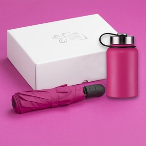 Coffret personnalisable avec thermos repas 600 ml et parapluie automatique personnalisable