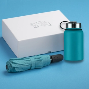 Coffret personnalisable avec thermos repas 600 ml et parapluie automatique personnalisable