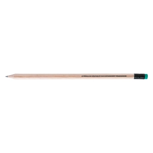 Crayon 17,6cm, sans vernis, rond tête gomme personnalisable