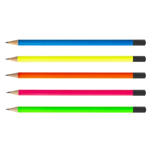 Crayon 17,6cm, vernis fluo, rond tête trempée personnalisable