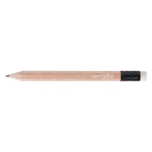 Crayon 8,7cm, sans vernis, rond tête gomme personnalisable