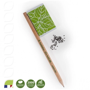 Crayon de bois avec sachet de graines en drapeau personnalisable