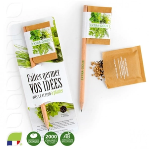 Crayon en bois drapeau avec son étui personnalisable