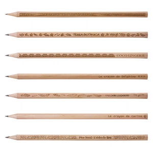 Crayon prestige avec gravure, sans vernis, rond tête coupée personnalisable