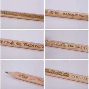 Crayon prestige avec gravure, sans vernis, rond tête coupée personnalisable