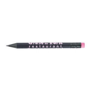 Crayon prestige black 8,7cm, vernis noir, rond tête gomme personnalisable