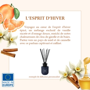 Diffuseur de parfum made in europe 100 ml - 5 fragrances au choix personnalisable