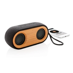 Double enceinte Bluetooth 4.2, 2 x 5W en bambou personnalisable