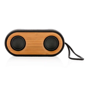 Double enceinte Bluetooth 4.2, 2 x 5W en bambou personnalisable