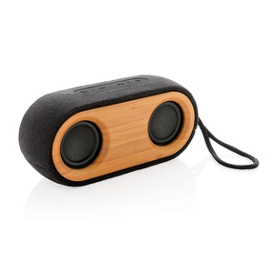 Double enceinte Bluetooth 4.2, 2 x 5W en bambou personnalisable