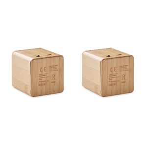 Duo d'enceintes bluetooth 5.0 en bambou personnalisable