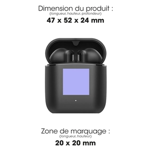 Ecouteurs Premium noirs semi-intra-auriculaires sans fil personnalisable