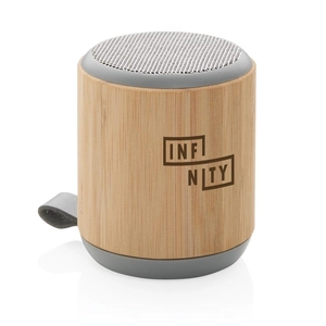 Enceinte sans fil 3W en bambou naturel et en tissu personnalisable