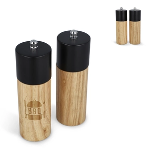 Ensemble de moulins à sel et à poivre en bois personnalisable