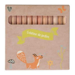 Étui de 12 crayons 8,7cm, sans vernis personnalisable