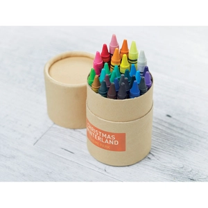 Etui de 30 crayons en cire avec tube en carton personnalisable