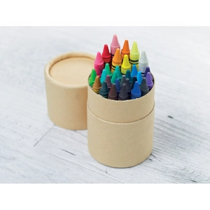 Etui de 30 crayons en cire avec tube en carton personnalisable