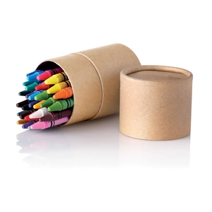 Etui de 30 crayons en cire avec tube en carton personnalisable