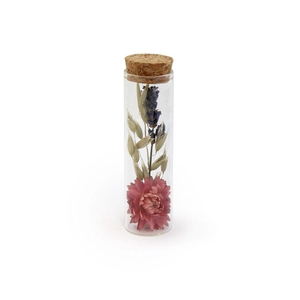 Fleurs séchées dans son tube en verre - assemblé en France personnalisable