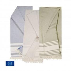 Fouta légère fabrication Europe 70x140 cm en PET recyclé et coton recyclé personnalisable