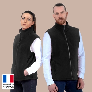 Gilet polaire unisexe sans manche 290gr/m2 confectionnée en France personnalisable