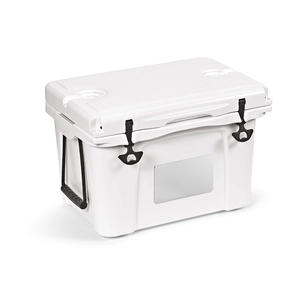 Glacière rigide 35 litres en plastique recyclé double paroi - plaque frontale personnalisable personnalisable