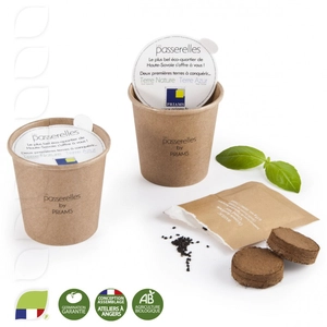 Gobelet en carton avec graines - kit de plantation personnalisable