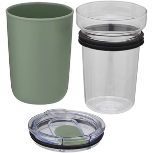 Gobelet en verre 420 ml avec revêtement en plastique recyclé personnalisable