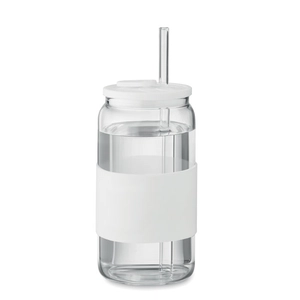 Gobelet en verre borosilicate de haute qualité avec paille 550 ml personnalisable