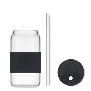 Gobelet en verre borosilicate de haute qualité avec paille 550 ml personnalisable