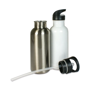 Gourde 500 ml personnalisable avec bec pliable et paille intégrée personnalisable