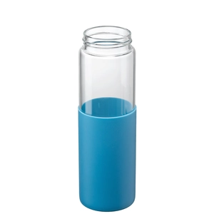 Gourde en verre avec manchon silicone et paille – 590 ml personnalisable
