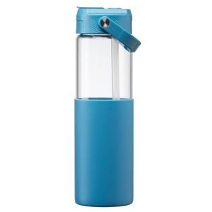 Gourde en verre avec manchon silicone et paille – 590 ml personnalisable