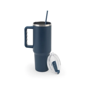 Grand gobelet de voyage en acier inoxydable (91% recyclé) avec double paroi isolée sous vide et finition mate 1300 mL personnalisable