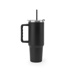 Grand gobelet de voyage en acier inoxydable (91% recyclé) avec double paroi isolée sous vide et finition mate 1300 mL personnalisable