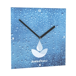 Horloge murale carré 24 cm personnalisable - aiguilles noir personnalisable