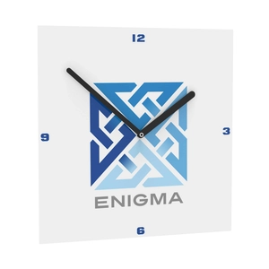 Horloge murale carré 24 cm personnalisable - aiguilles noir personnalisable