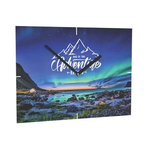 Horloge murale rectangle 24x35 cm personnalisable - aiguilles noir