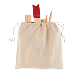 Jeu de lancer de bois avec son sac en coton personnalisable