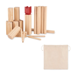 Jeu de lancer de bois avec son sac en coton personnalisable