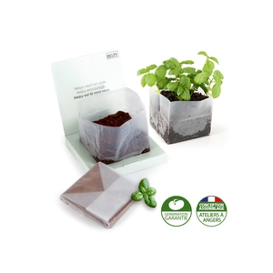 Kit de plantation carré coco box avec graines à semer personnalisable